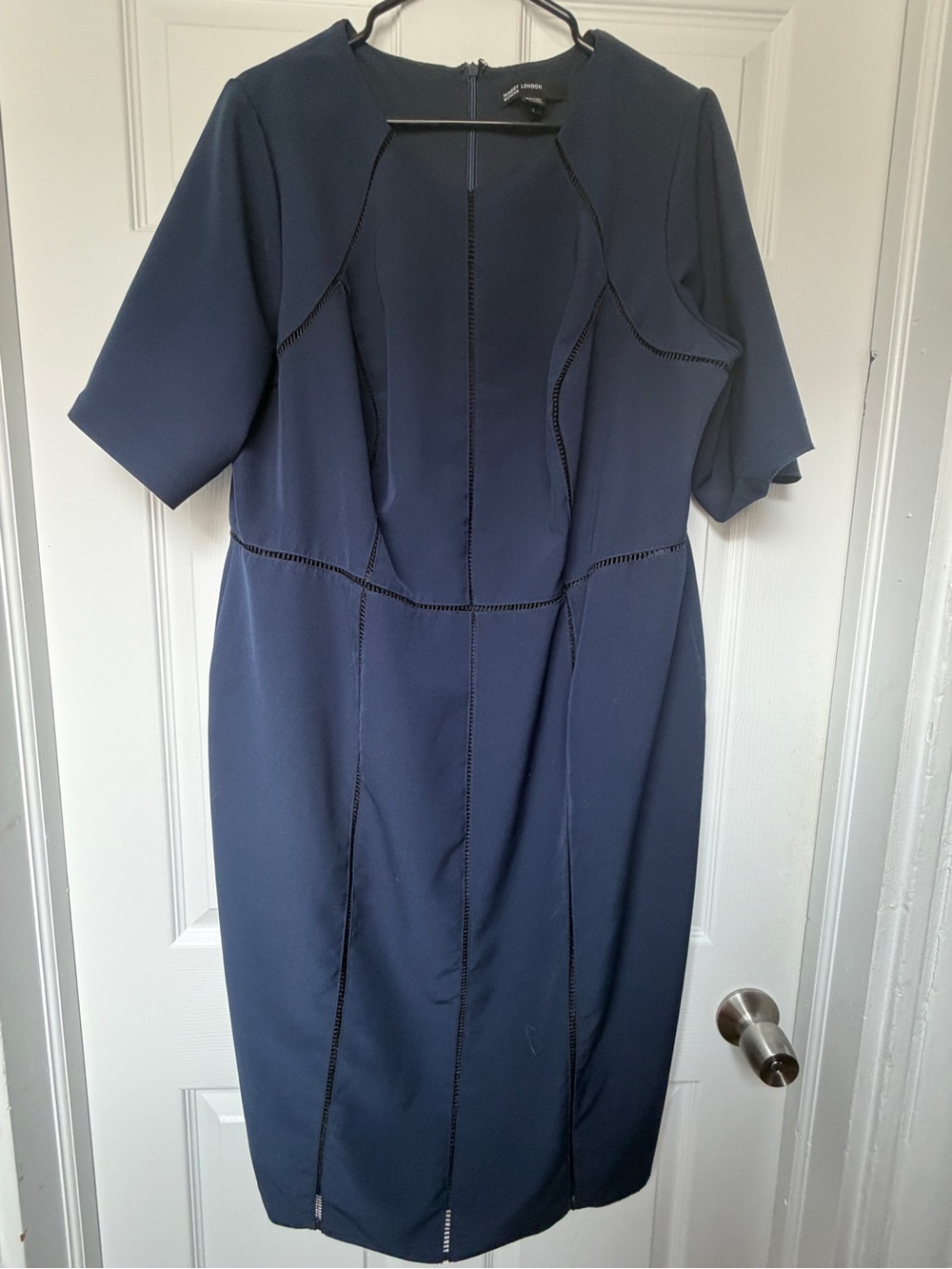 Maggy London Navy Midi Sheath Dress